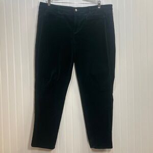 Lands End Womens High Rise Slim Velvet Pants Jeans Forest Green Plus 20W EUC